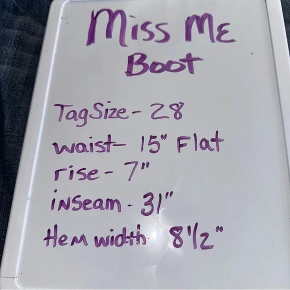 📌Miss Me JP5033R Bootcut Jeans Dark Wash Embroidered Pockets Size 28 - Picture 6 of 6